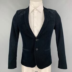 THE KOOPLES Size 34 Navy Corduroy Cotton Sport Coat